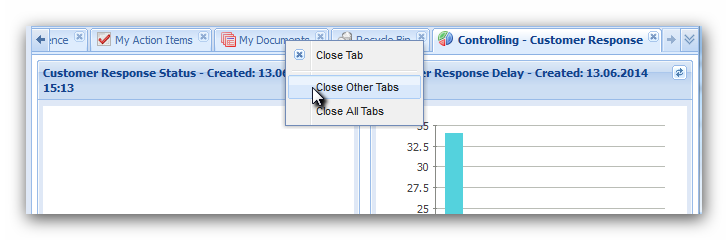 Close tabs