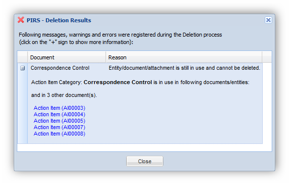 Deletion of keywords