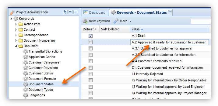 Edit Document Keywords