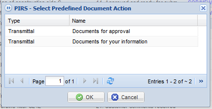 Predefined document actions