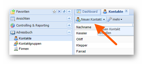 Neuer Kontakt