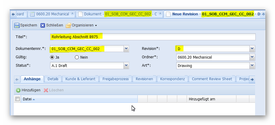 Revisionsnummerierung