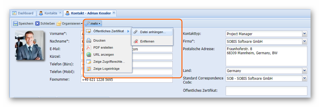 Öffentliches Zertifikat